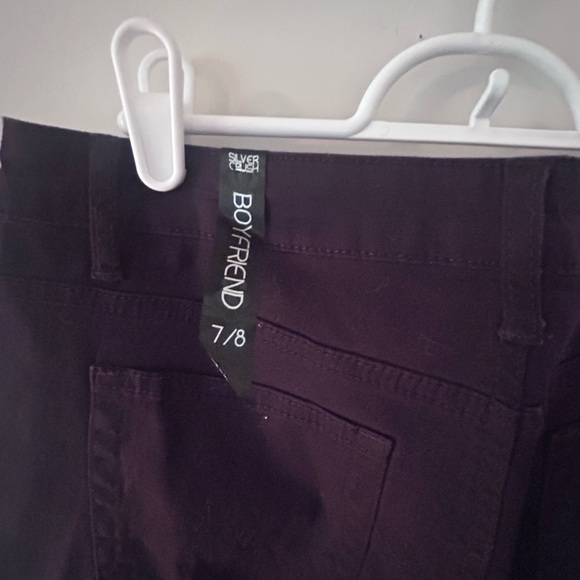 SILVER CRUSH • Ripped Purple Straight Leg Pants • 7/8 • - Picture 7 of 7